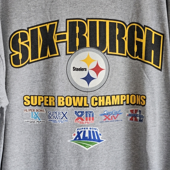 RARE PITTSBURGH STEELERS 👕 T-SHIRT SIZE XL - SIX BURGH SUPER BOWL 🏈 CHAMPIONS - Picture 4 of 5